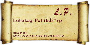 Lehotay Polikárp névjegykártya